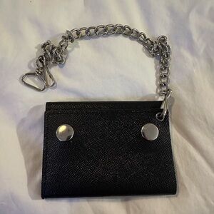 Black Wallet/card holder with Chain